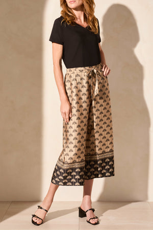 Tribal Spring/Summer 2025-5784O-4956-Border Print Flowy Pant-Soft Tan