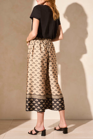 Tribal Spring/Summer 2025-5784O-4956-Border Print Flowy Pant-Soft Tan