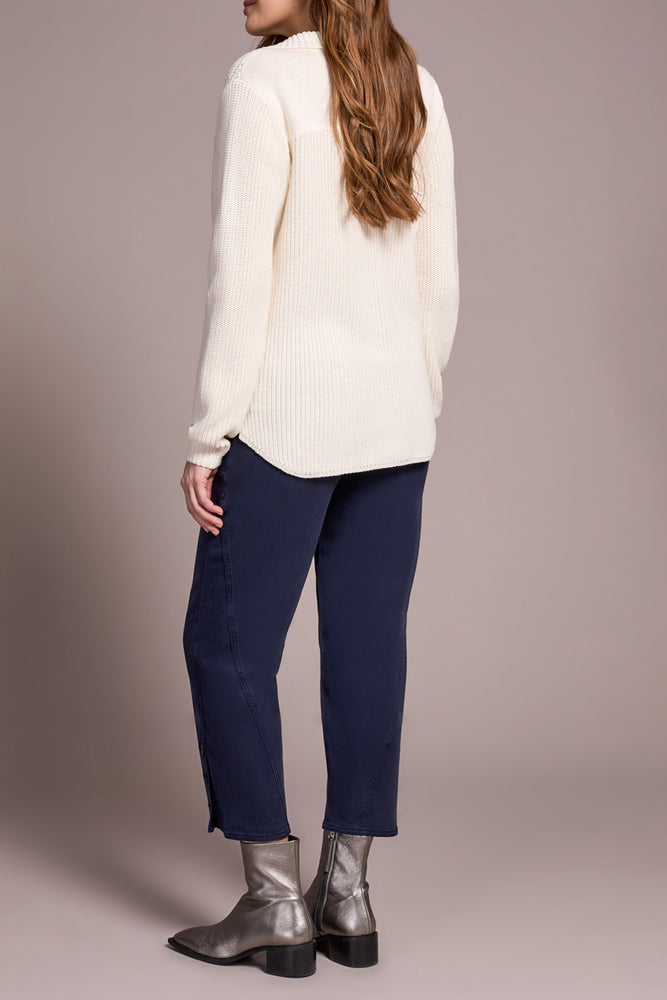 Tribal Fall 2025-5939O-4632-Sweater Shacket W/Special Wash Effect-Cream - The Coach Pyramids
