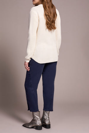 Tribal Fall 2025-5939O-4632-Sweater Shacket W/Special Wash Effect-Cream - The Coach Pyramids