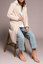 Tribal Fall 2025-5942O-5369-Trench Coat W/Fooler Hoodie-Oatmeal - The Coach Pyramids