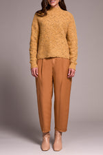 Tribal Fall 2025-5943O-5035-Mock Neck Puff Sleeve Sweater-Turmeric - The Coach Pyramids