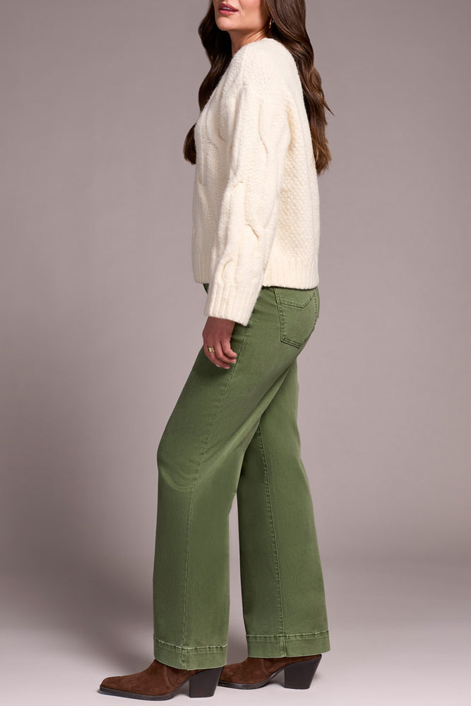 Tribal Fall 2025-5950O-5044-Crew Neck Loose Fit Cable Sweater-Cream - The Coach Pyramids