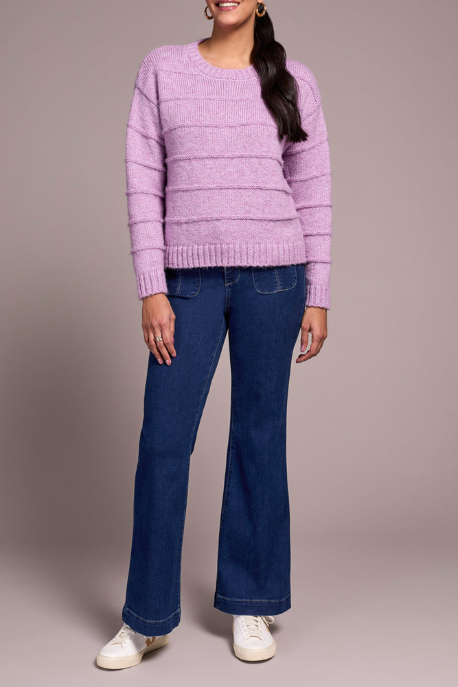 Tribal Fall 2025-5959O-5047-Crew Neck Sweater-Purple Lotus - The Coach Pyramids