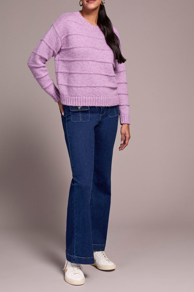 Tribal Fall 2025-5959O-5047-Crew Neck Sweater-Purple Lotus - The Coach Pyramids