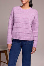 Tribal Fall 2025-5959O-5047-Crew Neck Sweater-Purple Lotus - The Coach Pyramids