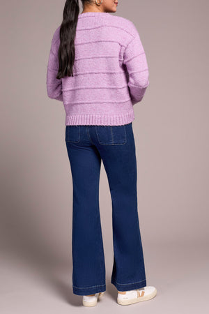 Tribal Fall 2025-5959O-5047-Crew Neck Sweater-Purple Lotus - The Coach Pyramids