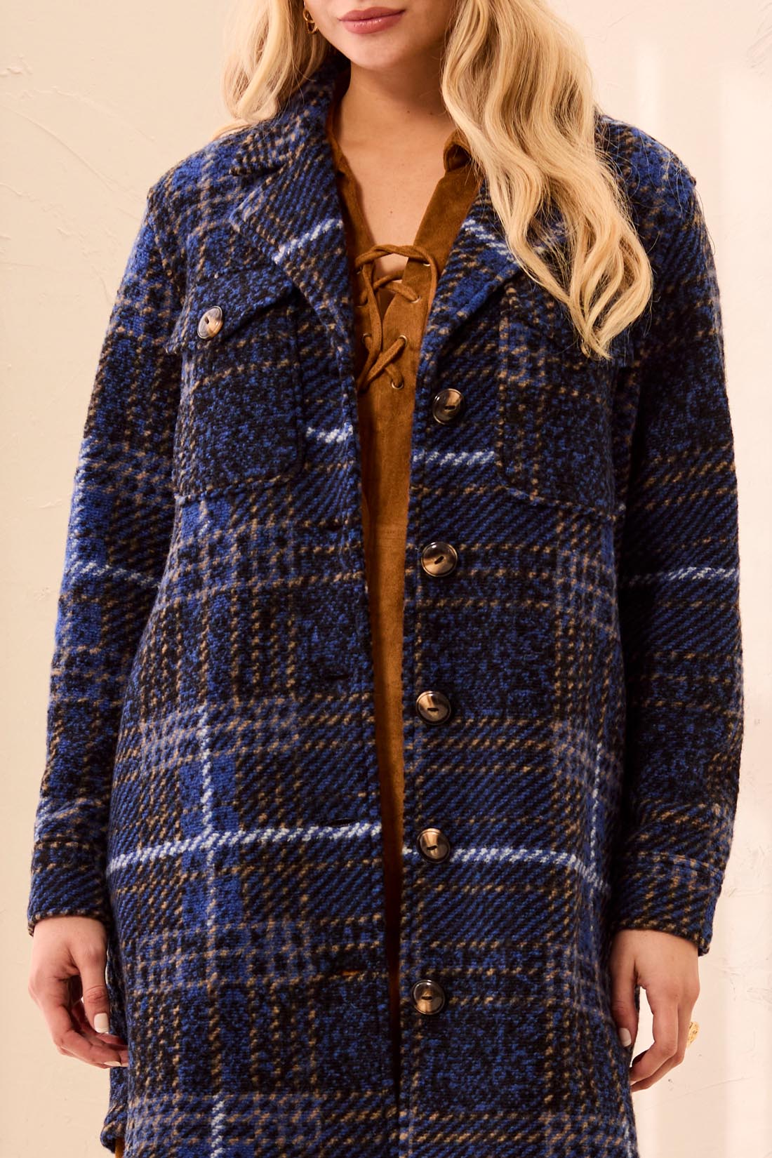 Tribal-Notch Collar Jacket-5966O-1991-Electric Blue - The Coach Pyramids