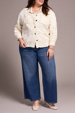 Tribal Fall 2025-5970O-5061-Shacket W/Fancy Applique-Cream - The Coach Pyramids