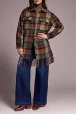 Tribal Fall 2025-5981O-4466-Jacket W/Fringe Hem-Passion Plum - The Coach Pyramids