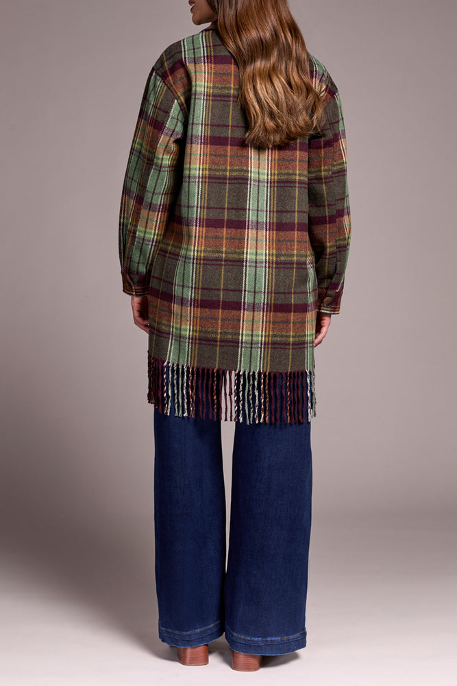 Tribal Fall 2025-5981O-4466-Jacket W/Fringe Hem-Passion Plum - The Coach Pyramids