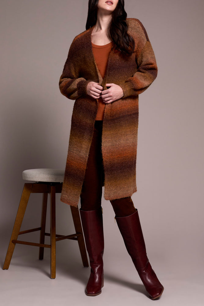 Tribal Fall 2025-5982O-5065-Long Sweater Cardigan-DK Toffee - The Coach Pyramids