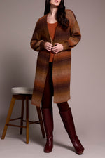 Tribal Fall 2025-5982O-5065-Long Sweater Cardigan-DK Toffee - The Coach Pyramids