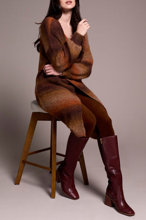 Tribal Fall 2025-5982O-5065-Long Sweater Cardigan-DK Toffee - The Coach Pyramids