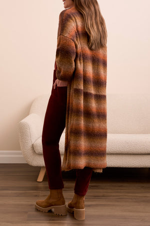 Tribal Fall 2025-5982O-5065-Long Sweater Cardigan-DK Toffee - The Coach Pyramids