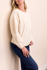 Tribal Fall 2025-5986O-5082-Crew Neck Applique Detail W/Special Wash-Cream - The Coach Pyramids