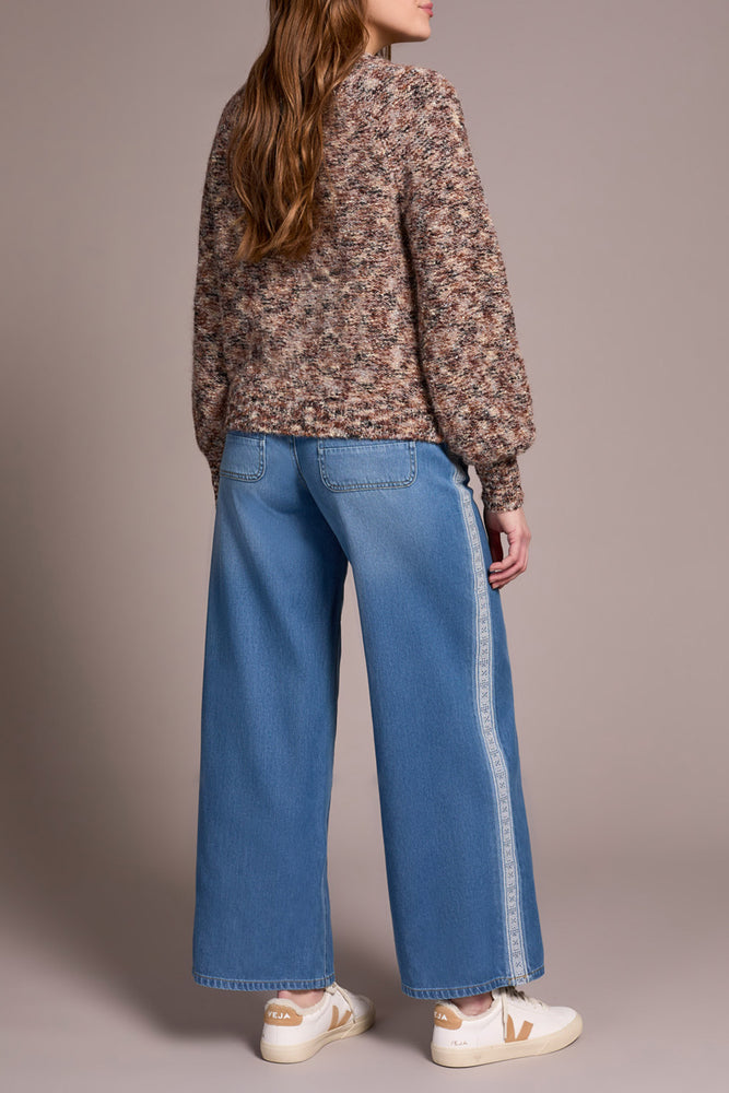 Tribal Fall 2025-5995O-5088-Raglan Sleeve Button Front Sweater-Almond Latte - The Coach Pyramids