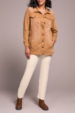 Tribal Fall 2025-6015O-5019-Denim Maxi Jacket-Passion Plum - The Coach Pyramids