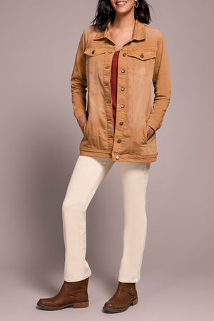 Tribal Fall 2025-6015O-5019-Denim Maxi Jacket-Passion Plum - The Coach Pyramids