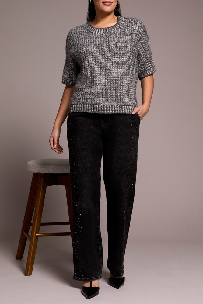 Tribal Fall 2025-6027O-5078-Brooke Super Straight Pants W/Stones-Jewel Grey - The Coach Pyramids