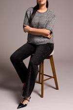 Tribal Fall 2025-6027O-5078-Brooke Super Straight Pants W/Stones-Jewel Grey - The Coach Pyramids