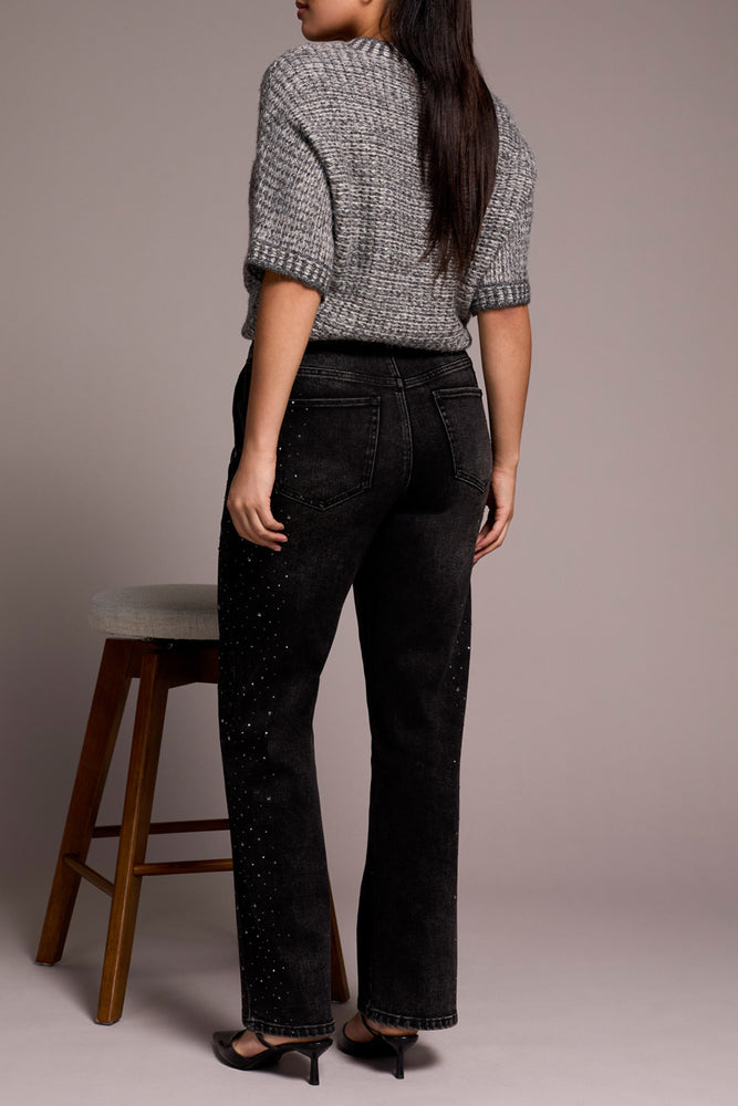 Tribal Fall 2025-6027O-5078-Brooke Super Straight Pants W/Stones-Jewel Grey - The Coach Pyramids
