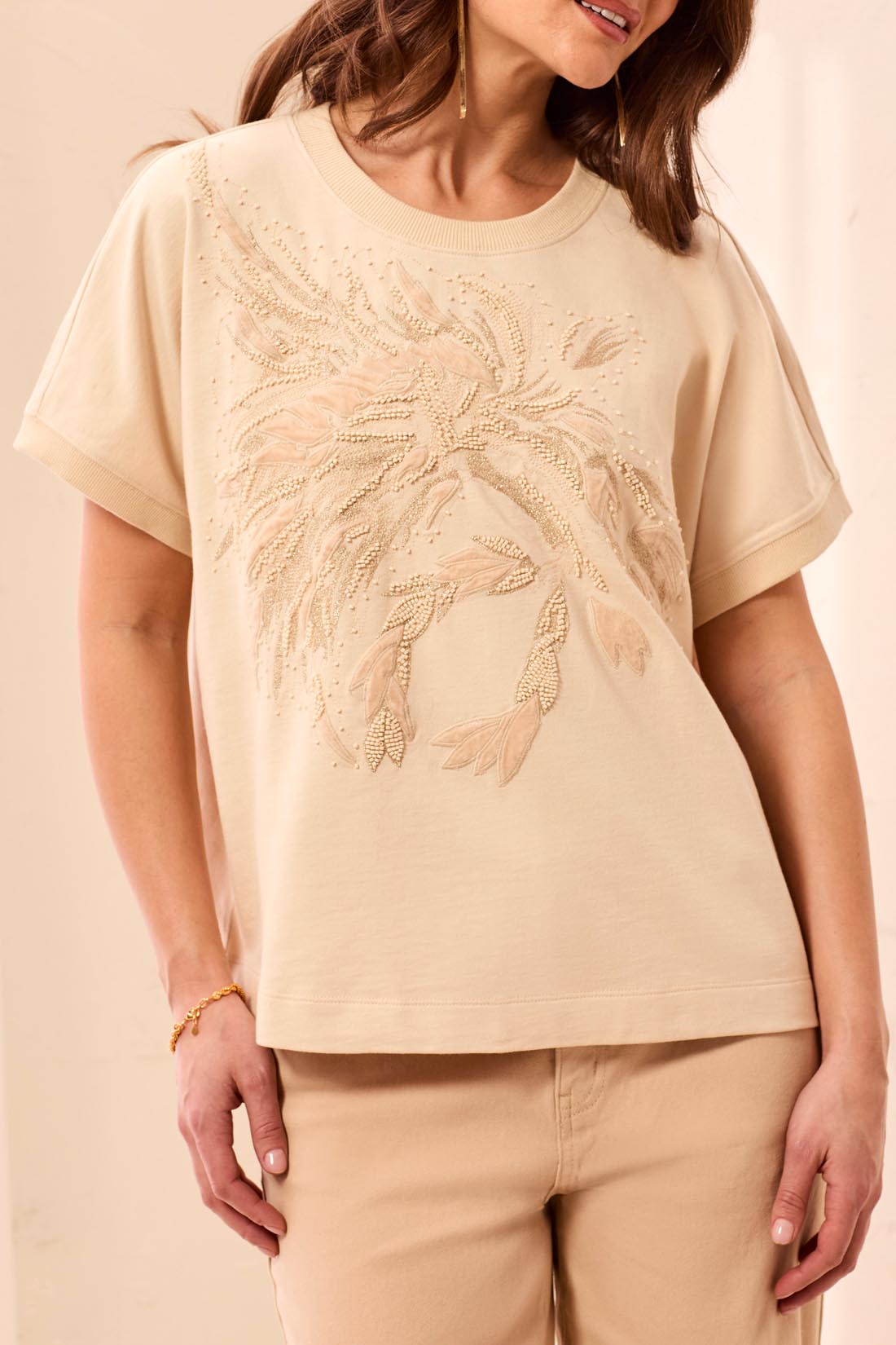 Tribal-Overlayed Embellished Top-6038O-2141-Shimmer - The Coach Pyramids