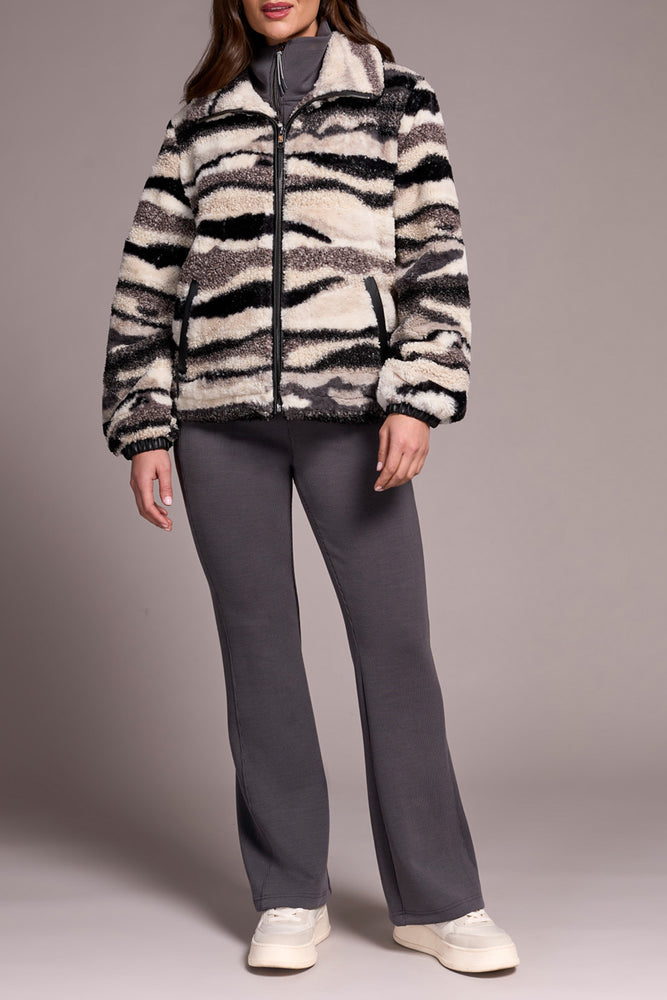 Tribal Fall 2025-6044O-5143-Lined Zip Jacket W/PU Detail-Nordic Stone - The Coach Pyramids