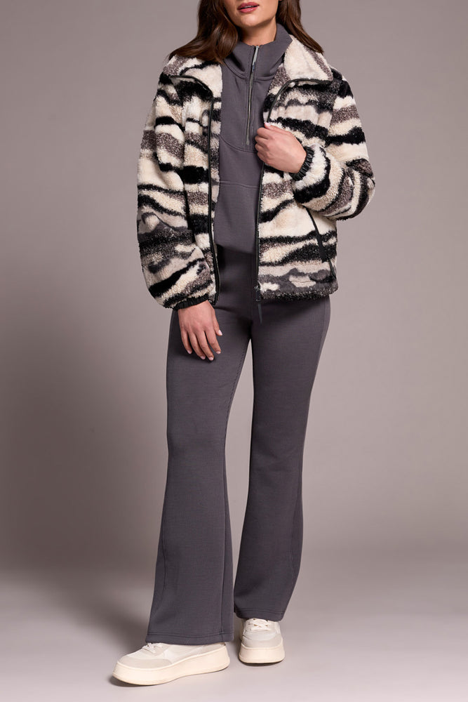 Tribal Fall 2025-6044O-5143-Lined Zip Jacket W/PU Detail-Nordic Stone - The Coach Pyramids