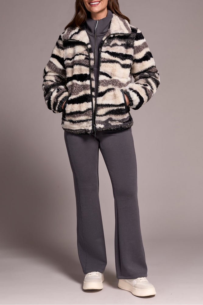 Tribal Fall 2025-6044O-5143-Lined Zip Jacket W/PU Detail-Nordic Stone - The Coach Pyramids