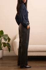 Tribal Fall 2025-6045O-4610-Straight Leg Trouser W/Knee Cut-Black - The Coach Pyramids