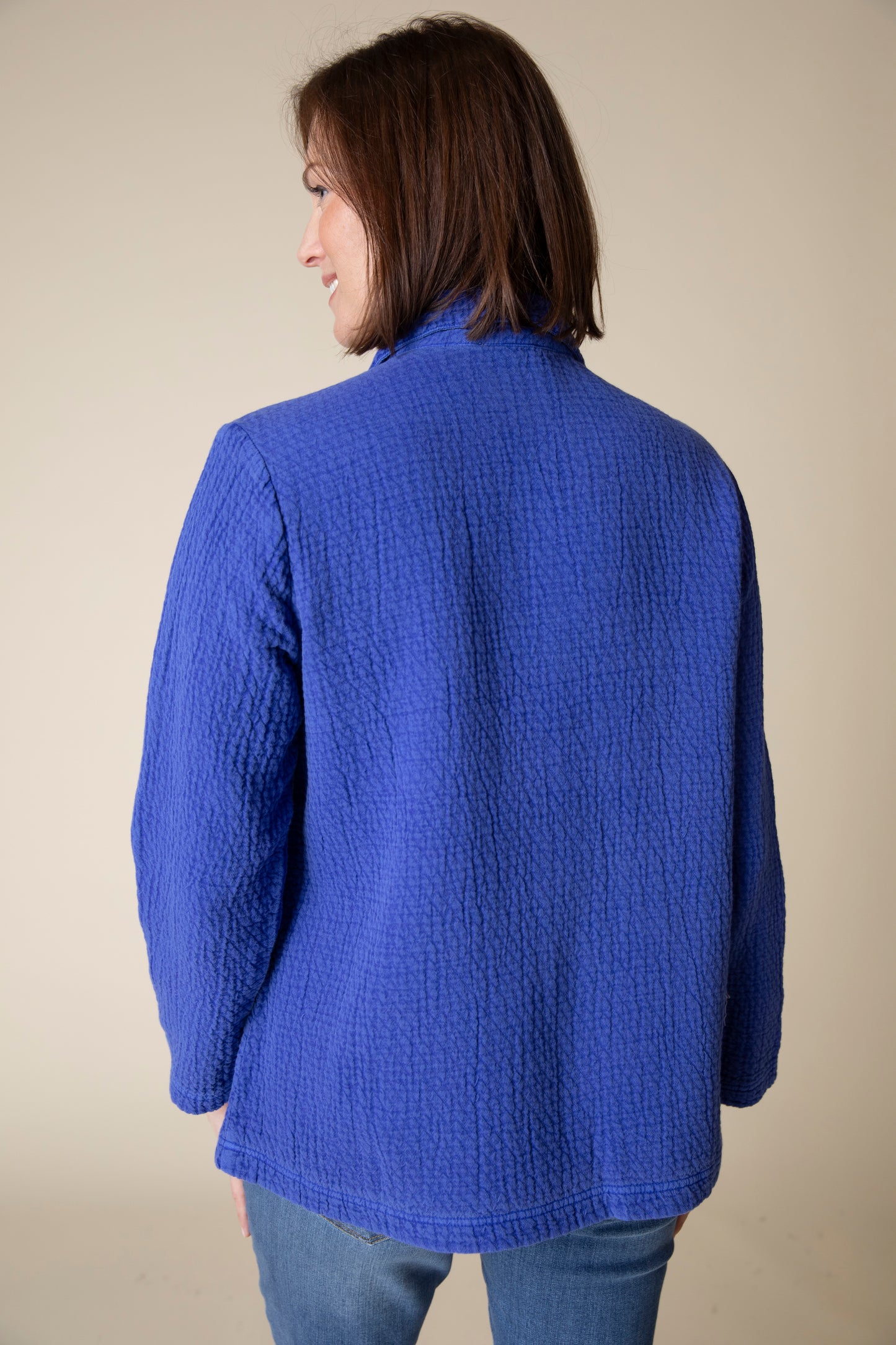 Habitat Fall 2024-H60627F4-Seamed Pocket Jacket-Cobalt - The Coach Pyramids