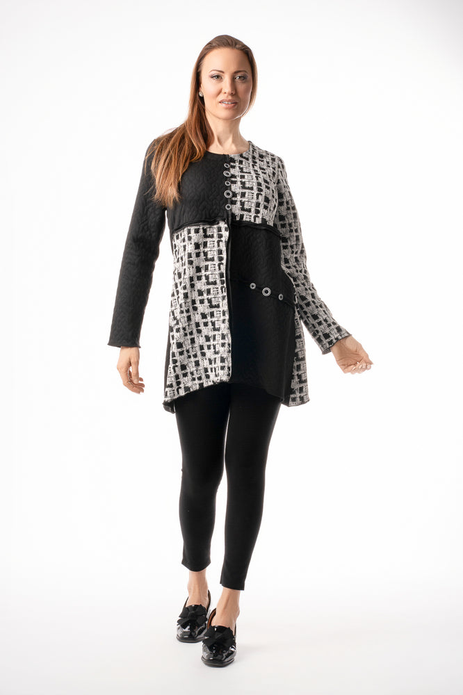 Pure Essence Fall/Winter 2025-616-4267-Tunic-Black/Snow