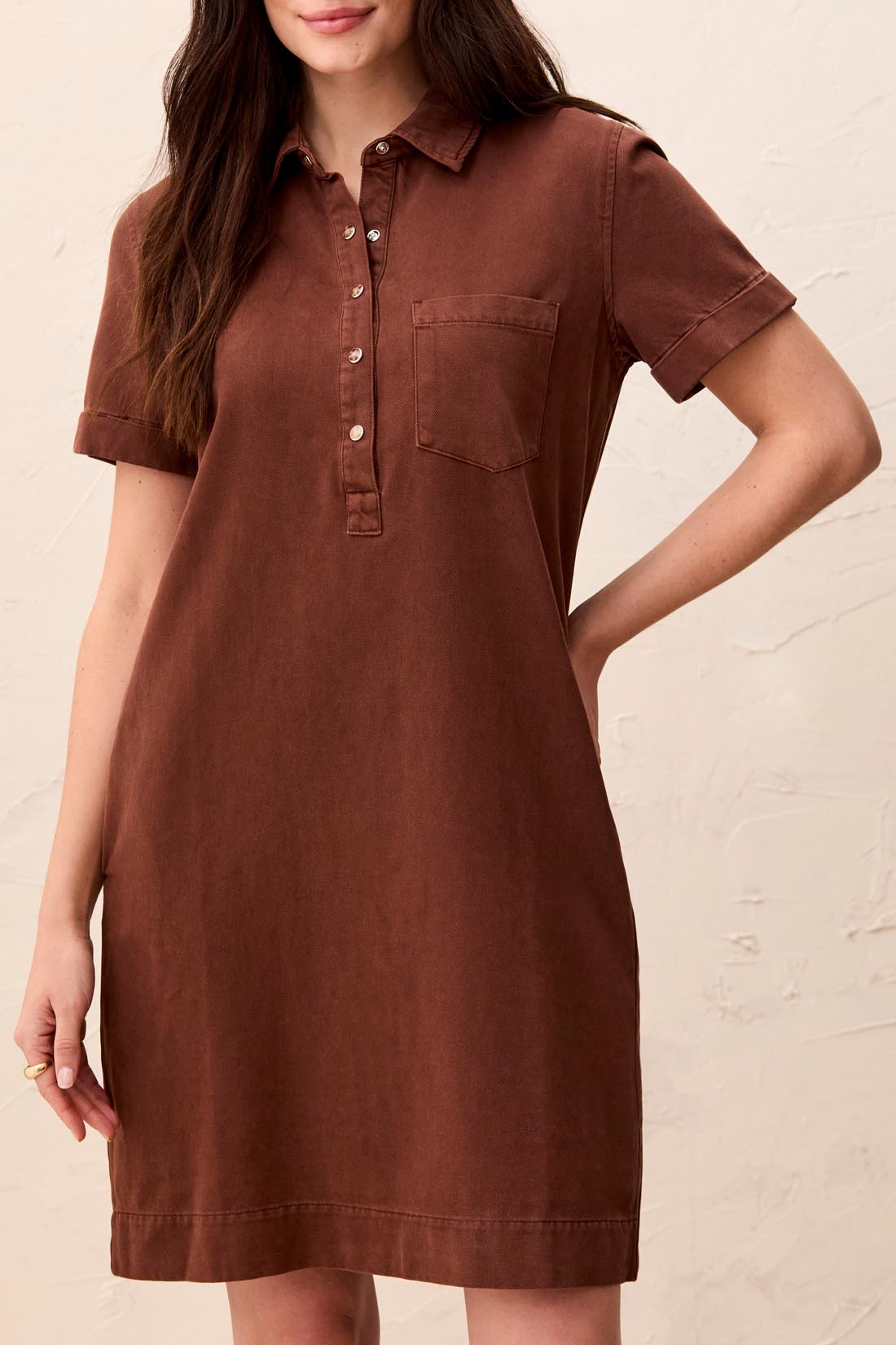 Tribal-Pop Over Shirt Dress W/Horn Snaps-6230O-3379-Rustic Brown - The Coach Pyramids