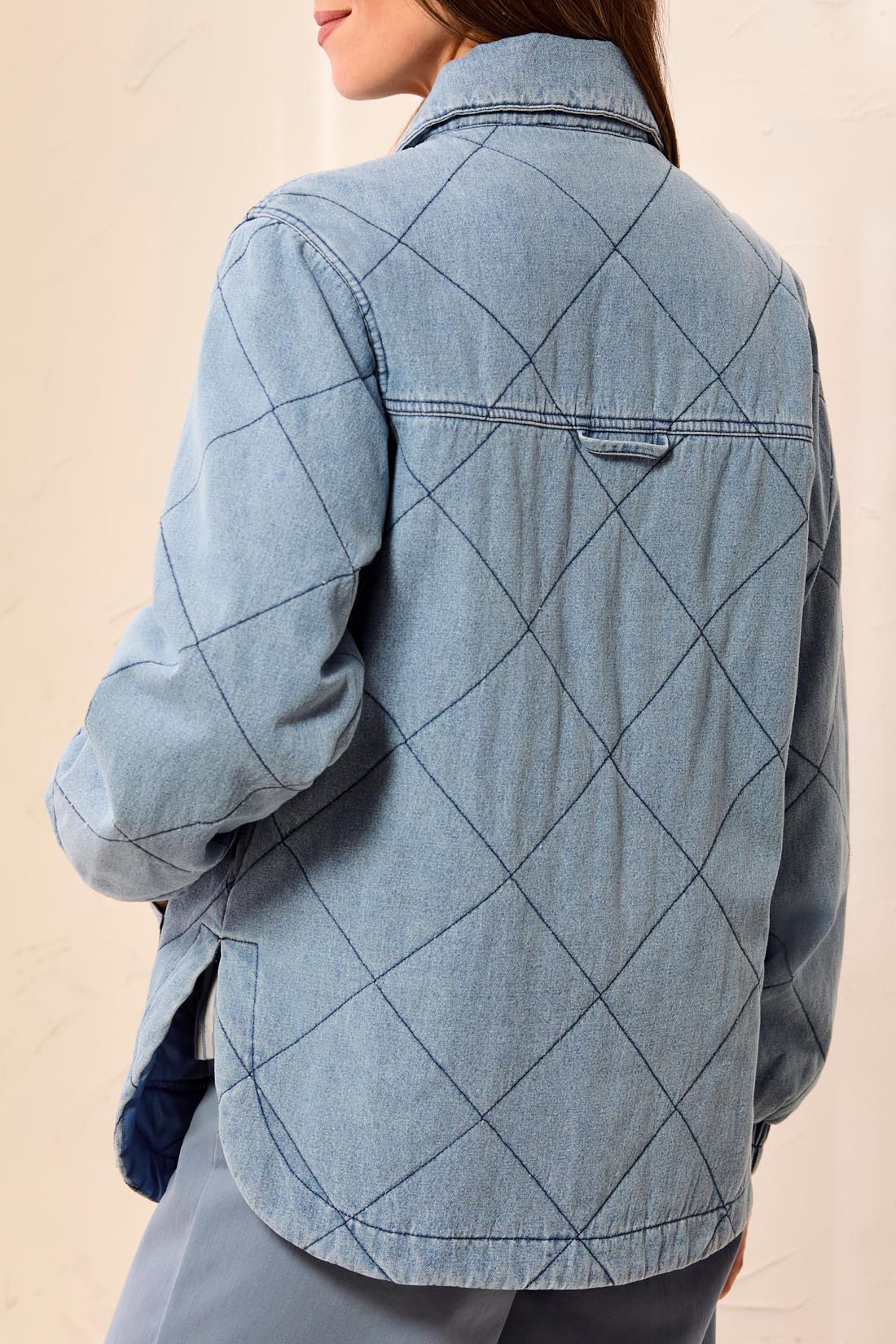 Tribal-Denim Quilted Jacket-6242O-2131-Sky Light - The Coach Pyramids