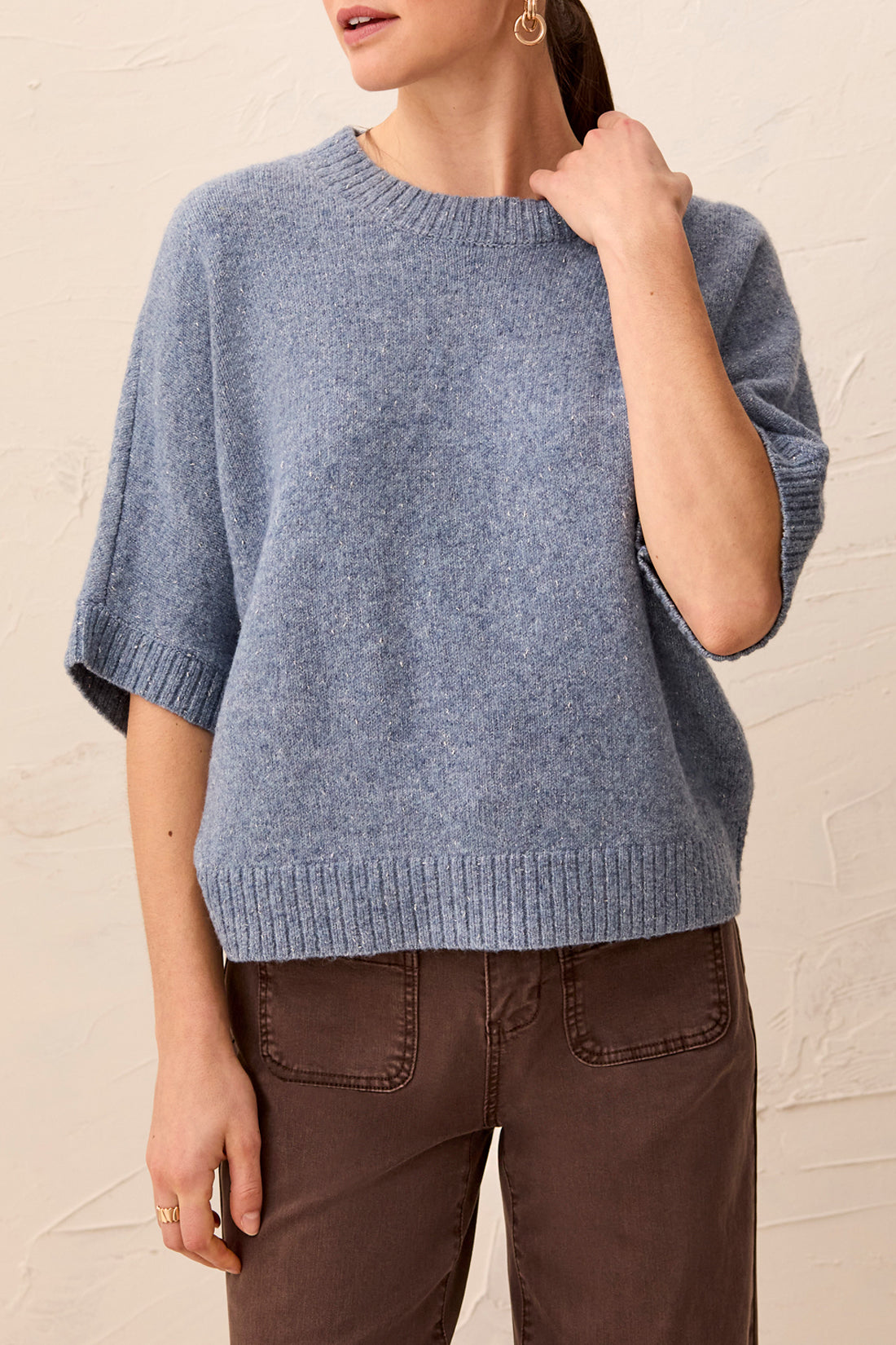 Tribal-Lofty Extended Sleeve Sweater-6264O-1812-Denim - The Coach Pyramids