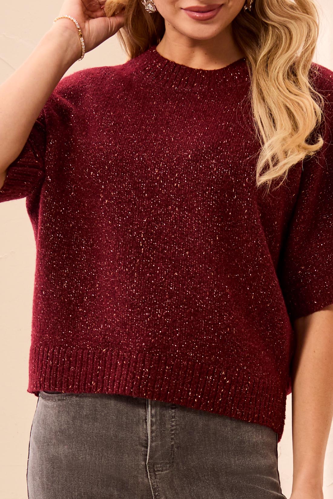 Tribal-Lofty Extended Sleeve Sweater-6264O-3400-Cherry - The Coach Pyramids