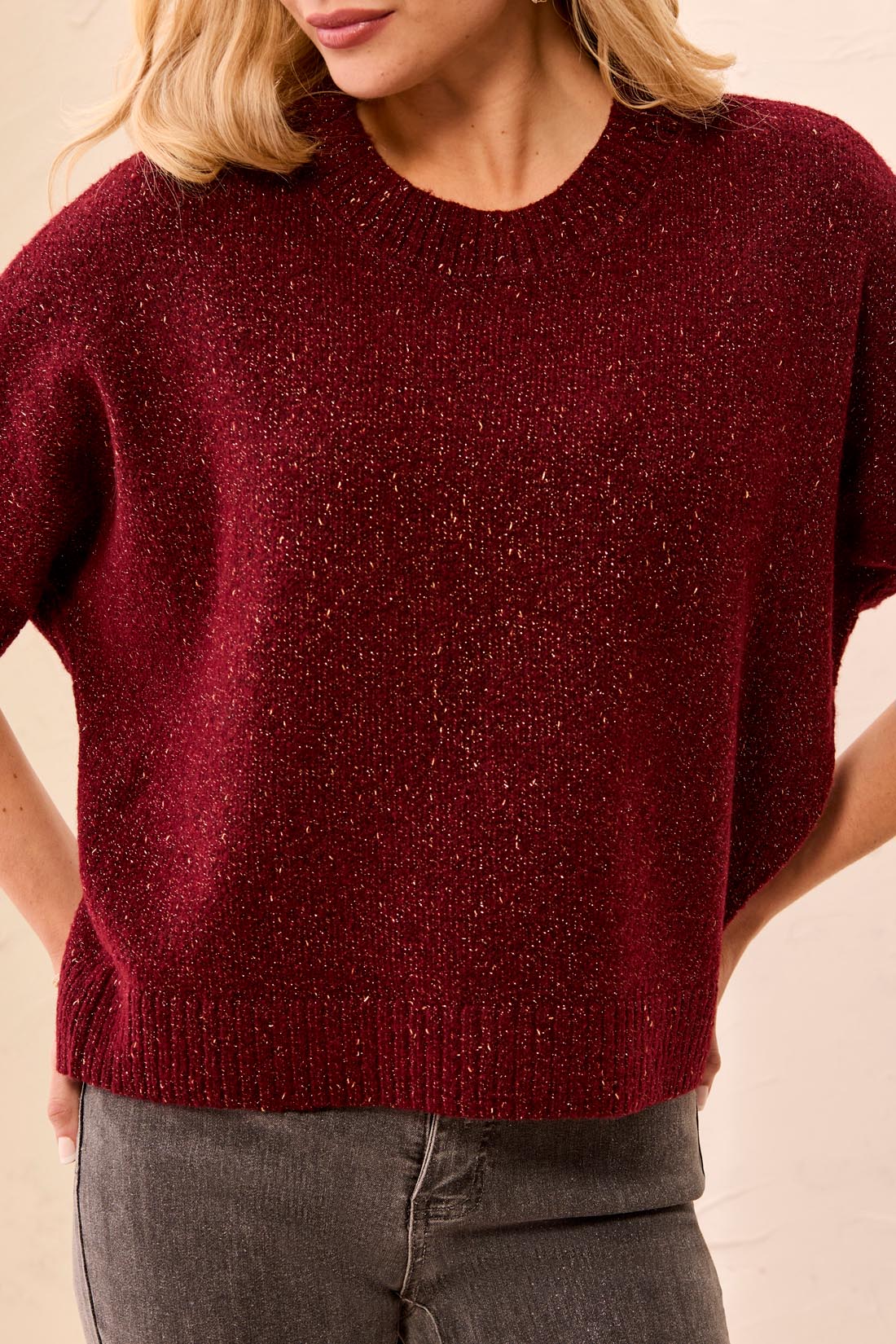 Tribal-Lofty Extended Sleeve Sweater-6264O-3400-Cherry - The Coach Pyramids