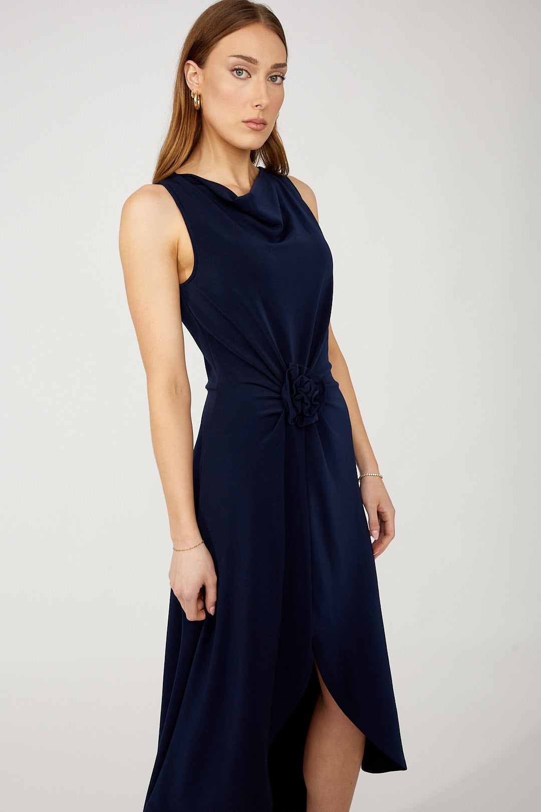 Frank Lyman-254009-303-Knit Dress-Midnight - The Coach Pyramids