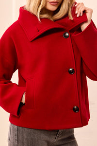 Tribal-Lofty Chic Funnel Neck Jacket-6343O-3370-Pinot - The Coach Pyramids
