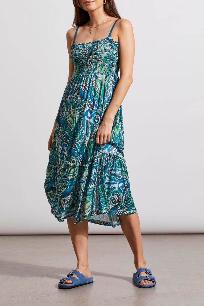 Tribal  Spring/Summer 2024 6573O/2401-Convertible Dress W/Removable Straps-Ocean Side - The Coach Pyramids