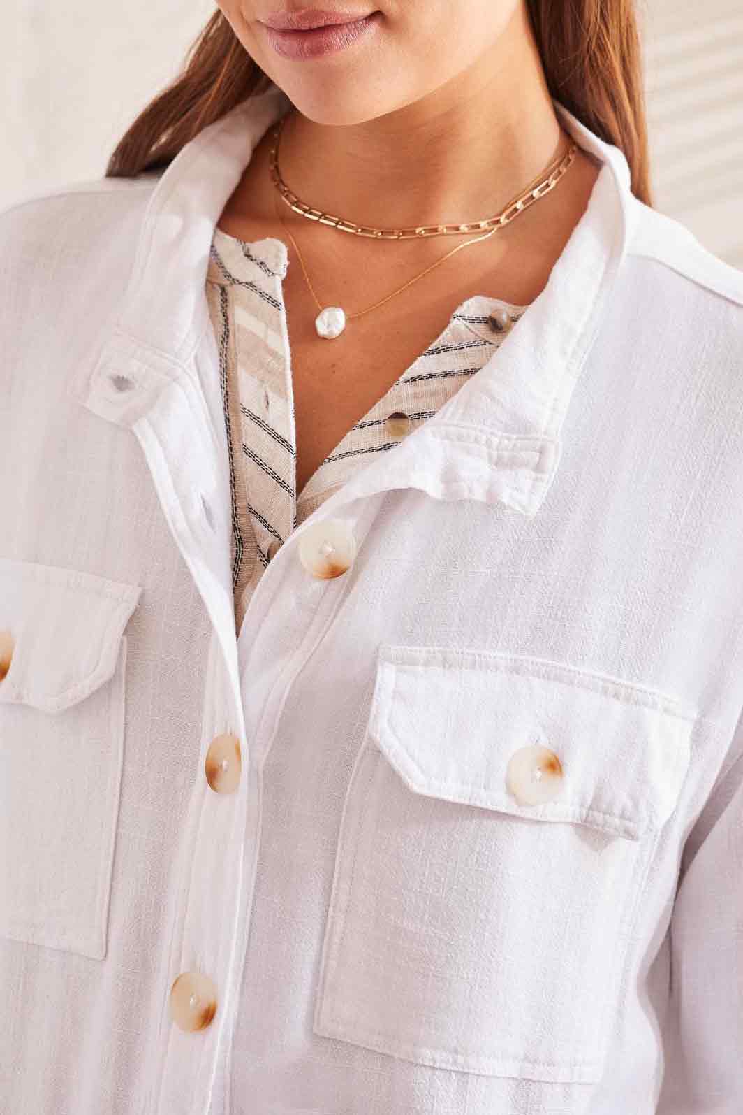 Tribal  Spring/Summer 2024 6889O/4925-Crop Jacket-White - The Coach Pyramids