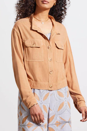 Tribal  Spring/Summer 2024 6889O/4925-Crop Jacket-Caramel - The Coach Pyramids