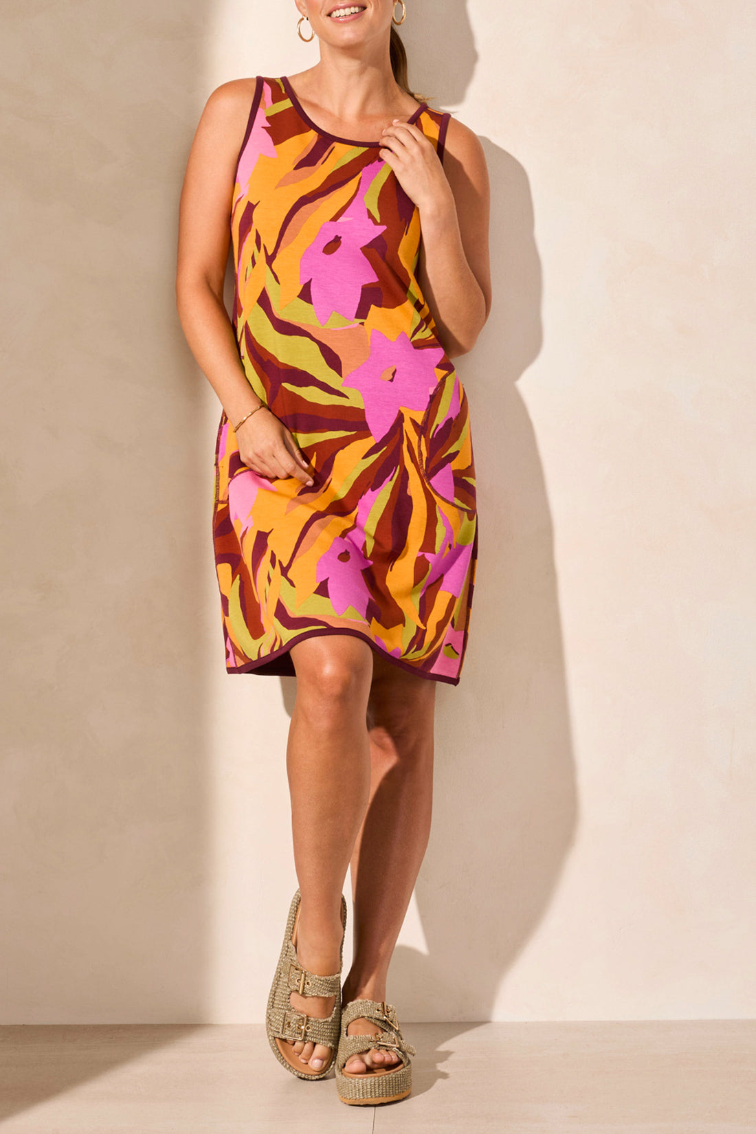 Tribal Spring/Summer 2025-6895O-4302-Reversible A-Line Dress-Maroon - The Coach Pyramids