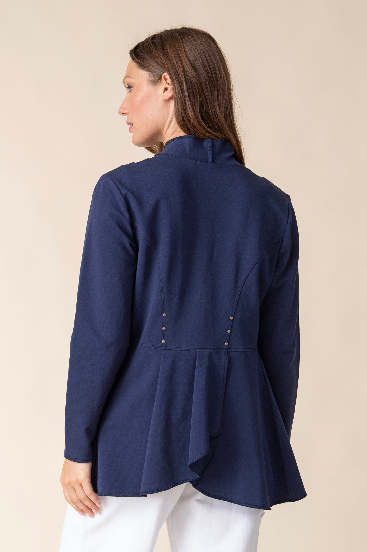 Habitat Spring/Summer 2025-H69330S5-Drape Front Jacket-Navy - The Coach Pyramids