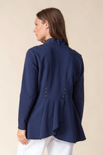 Habitat Spring/Summer 2025-H69330S5-Drape Front Jacket-Navy