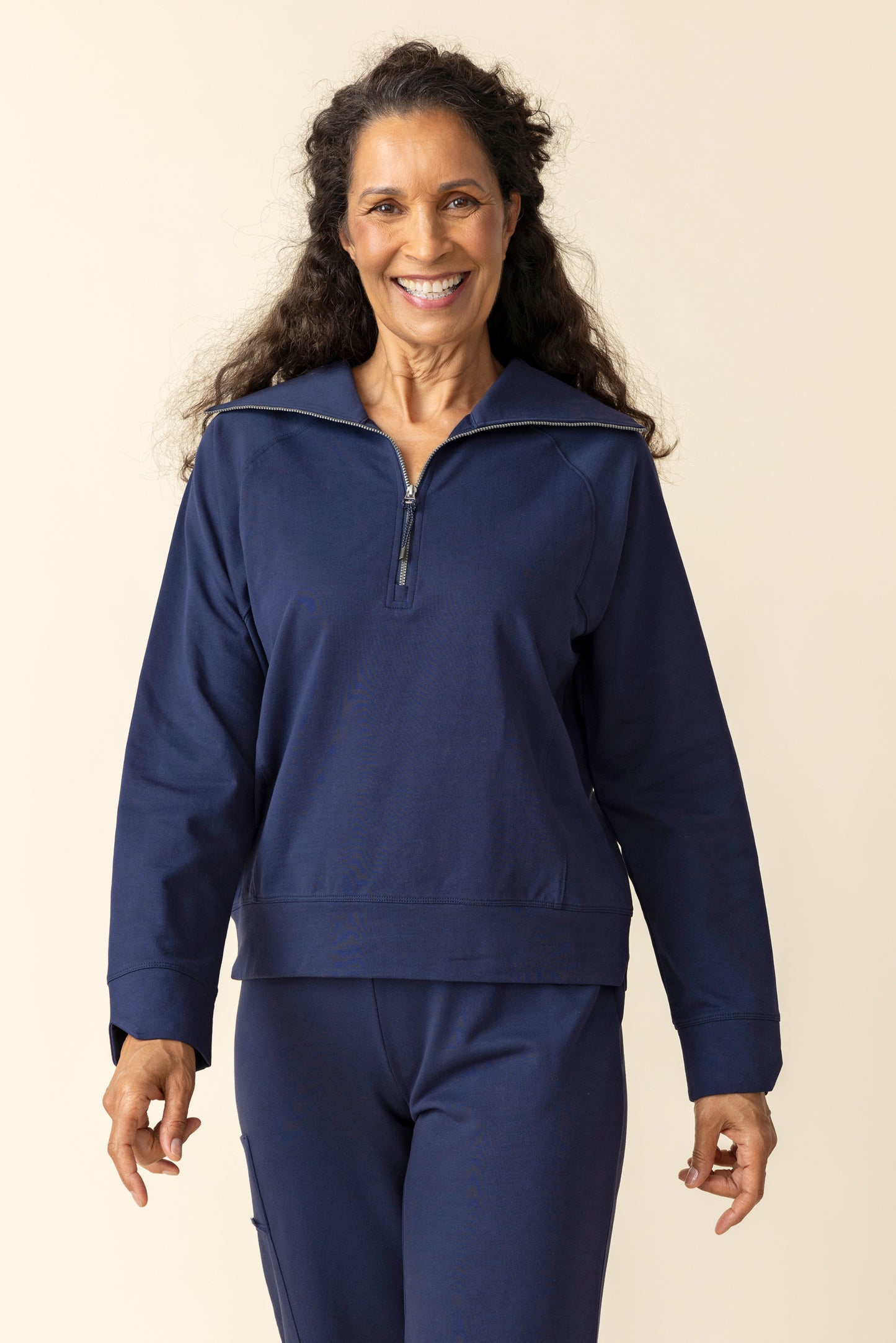 Habitat Spring/Summer 2025-H69334-Fashion Quarter Zip-White - The Coach Pyramids