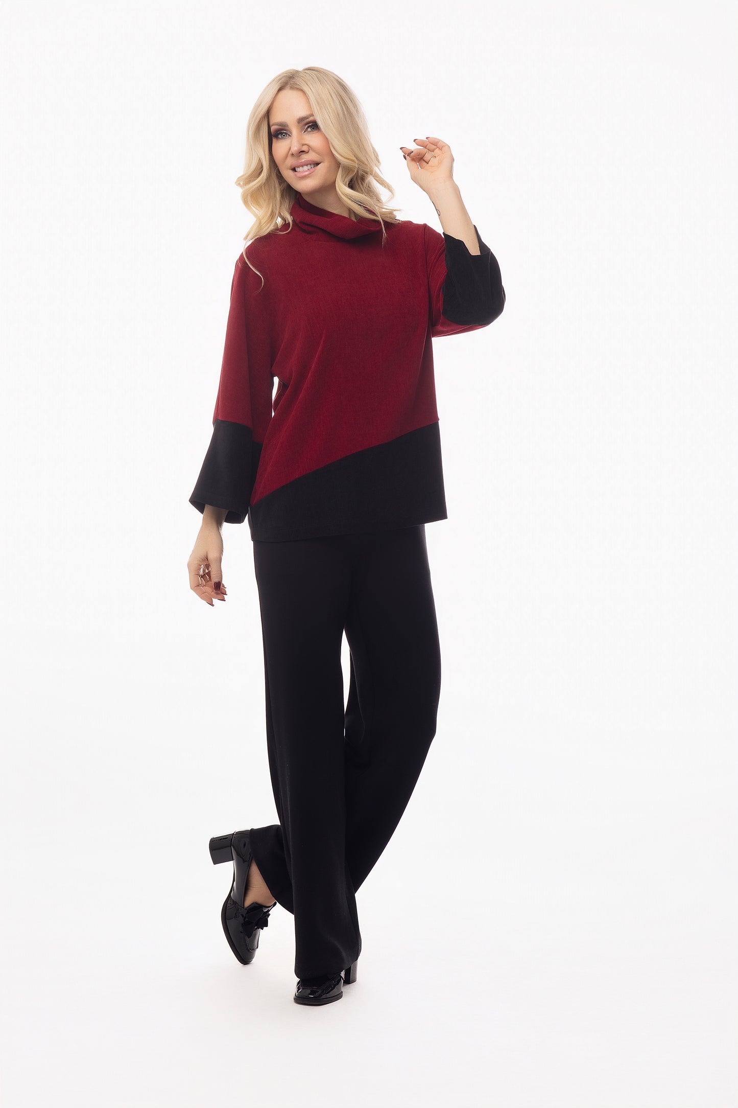 Pure Essence - 695-8012 - Red/Black Sweater - The Coach Pyramids