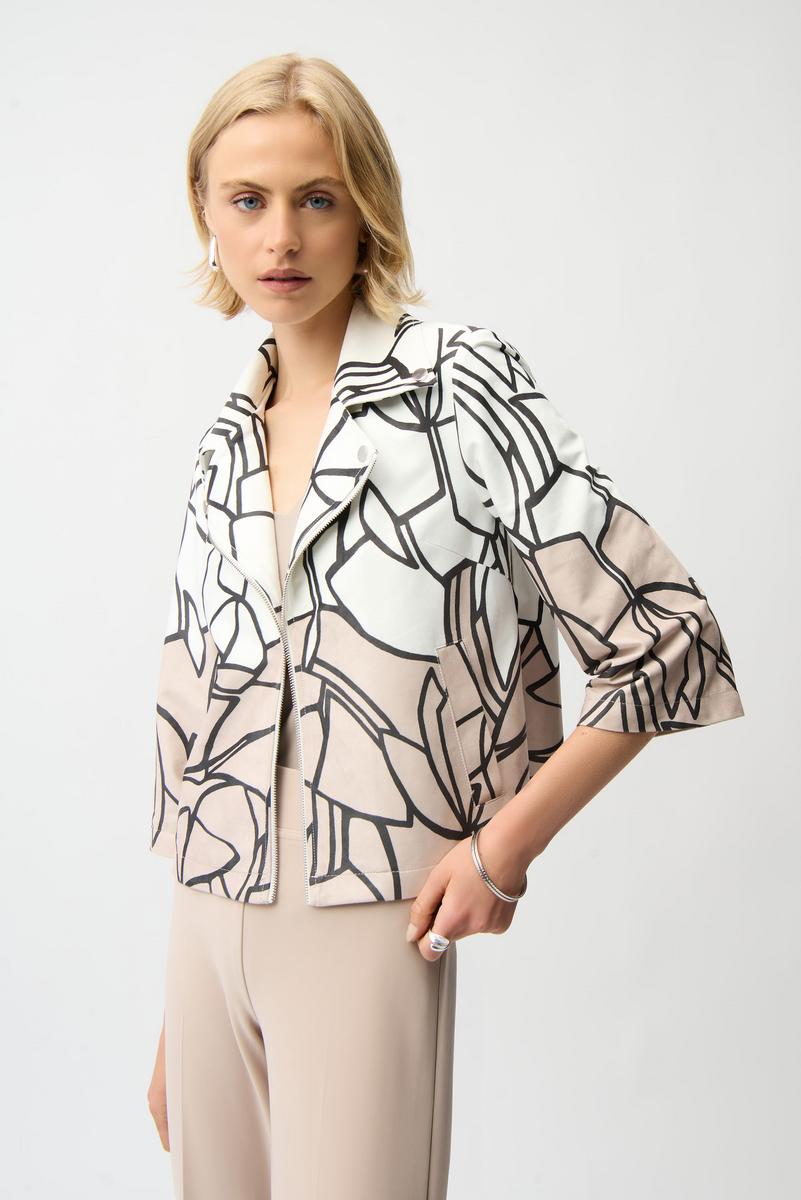 Joseph Ribkoff Fall 2026-261908-2539-Jacket-Vanilla/Multi - The Coach Pyramids
