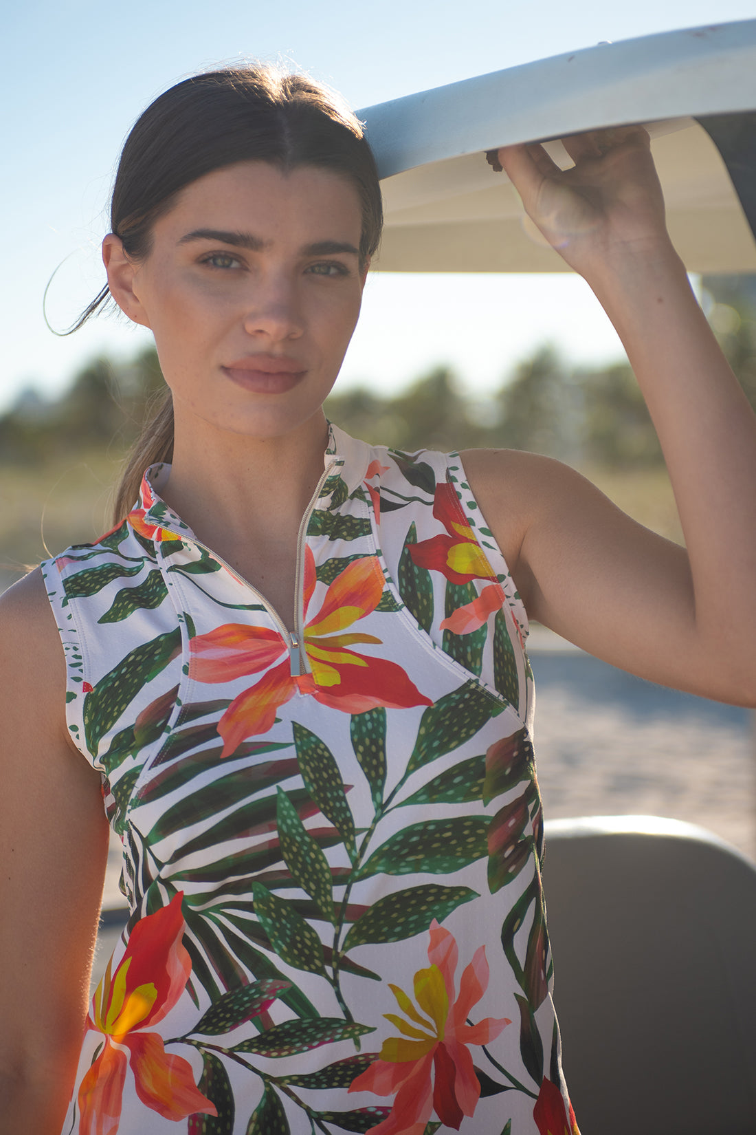 Tribal Spring/Summer 2025-7001XX-3024-XIX Palms-Sleeveless Dress-Koloa - The Coach Pyramids